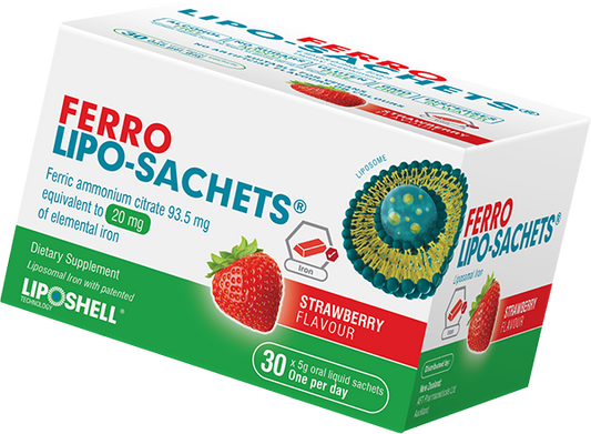 Ferro Lipo-Sachets strawberry flavour 30 Sachet - DominionRoadPharmacy