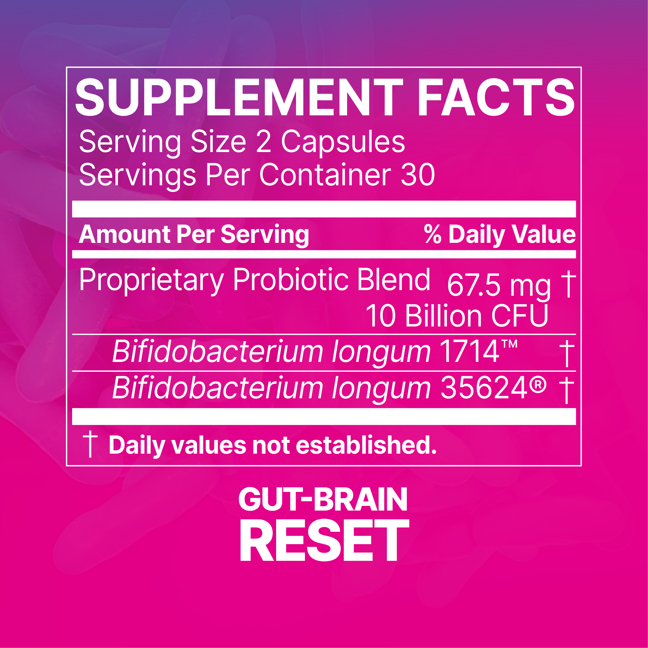 Microbiome Labs Gut-Brain Reset 60 Capsules supplement facts
