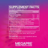 Microbiome Labs MegaPre Powder Pineapple Orange Guava 144.5g supplement facts