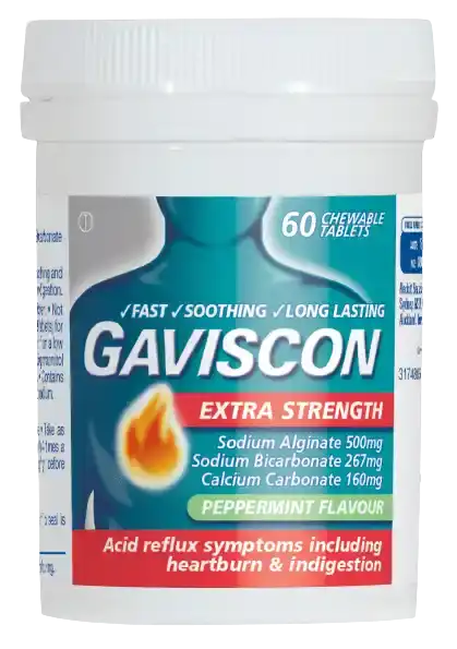 Gaviscon Extra Strength Peppermint Tablets 60 - DominionRoadPharmacy