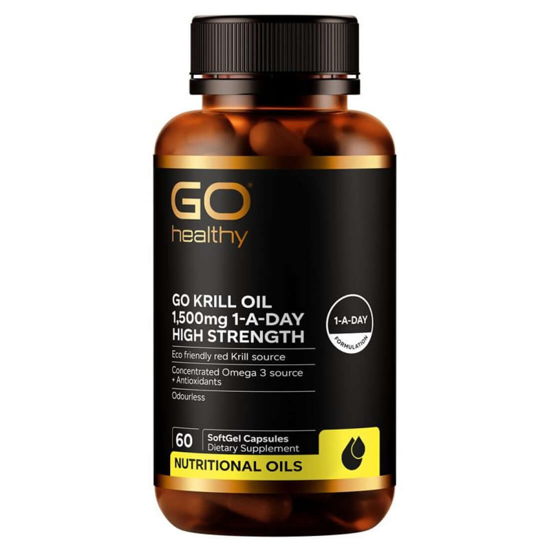 Go Healthy Krill Oil 1500mg 1-A-Day Super Strength 60 Vege capsules astaxanthin,Biosphere Astaxanthin,go healthy,go krill,issues,krill oil,omega3