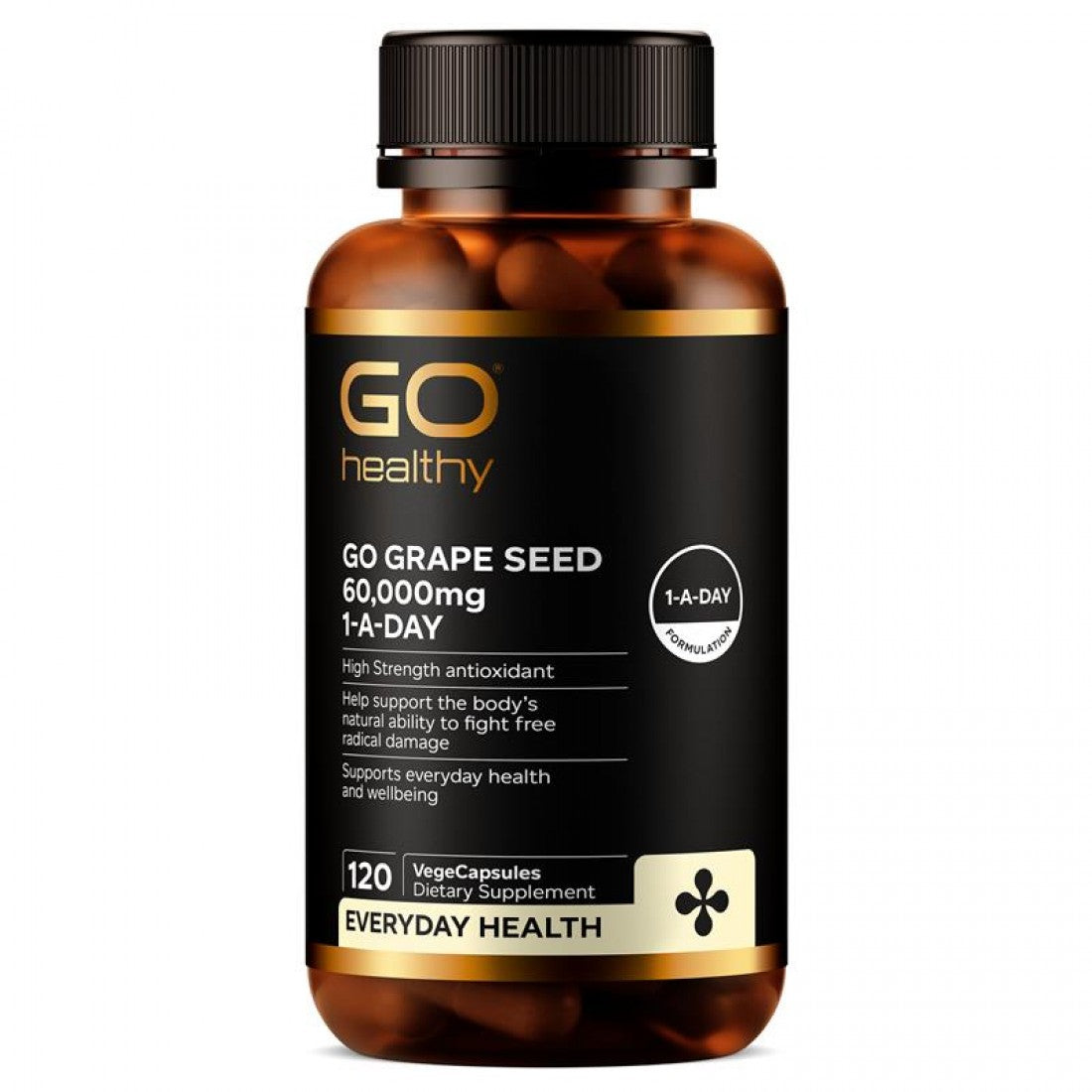 Go Healthy Grape Seed 60,000mg 120 Capsules – High Potency OPC Antioxidant for Circulation, Vascular &amp; Skin Health