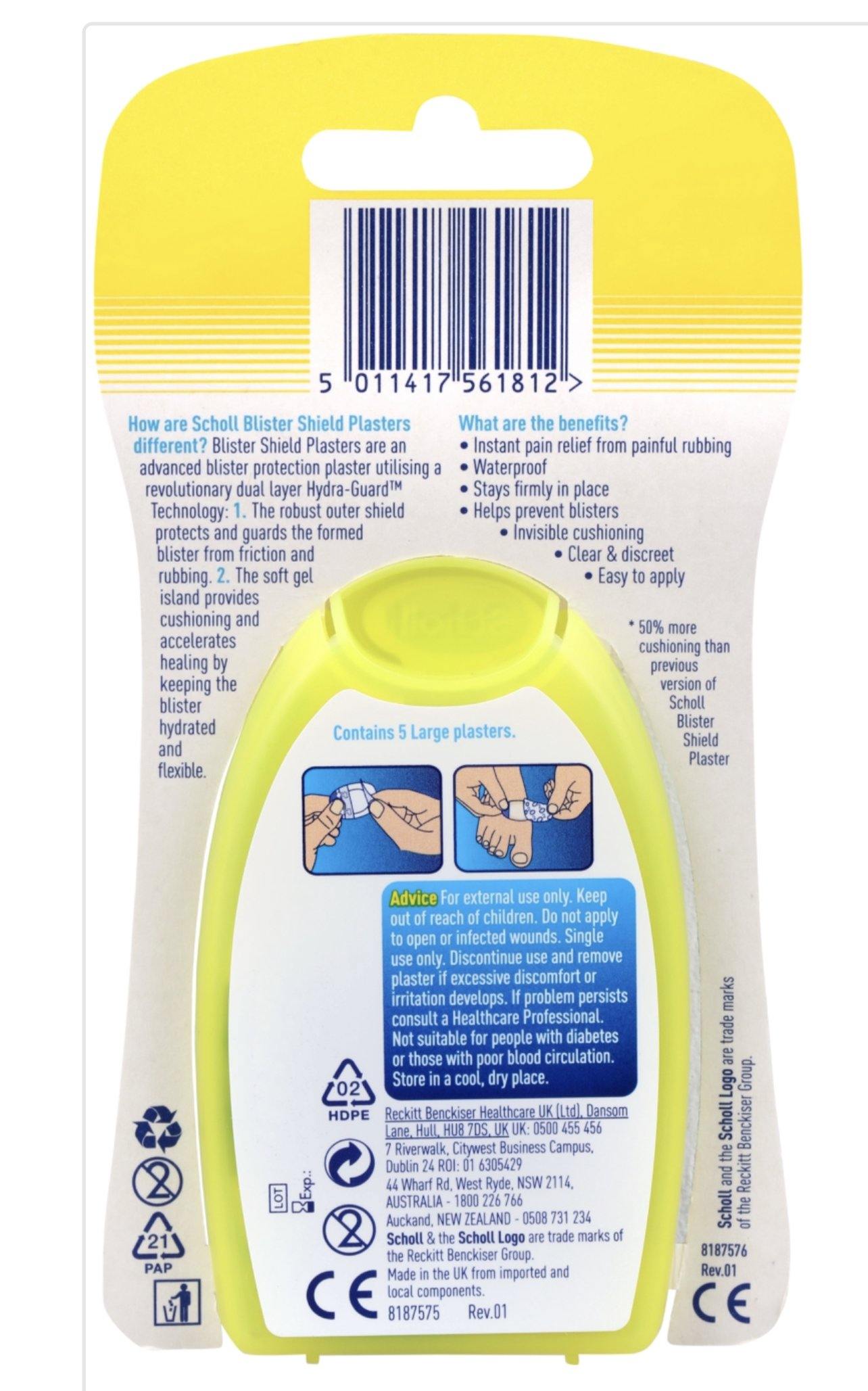 Scholl Blister Shield Plasters Large 5 Pack