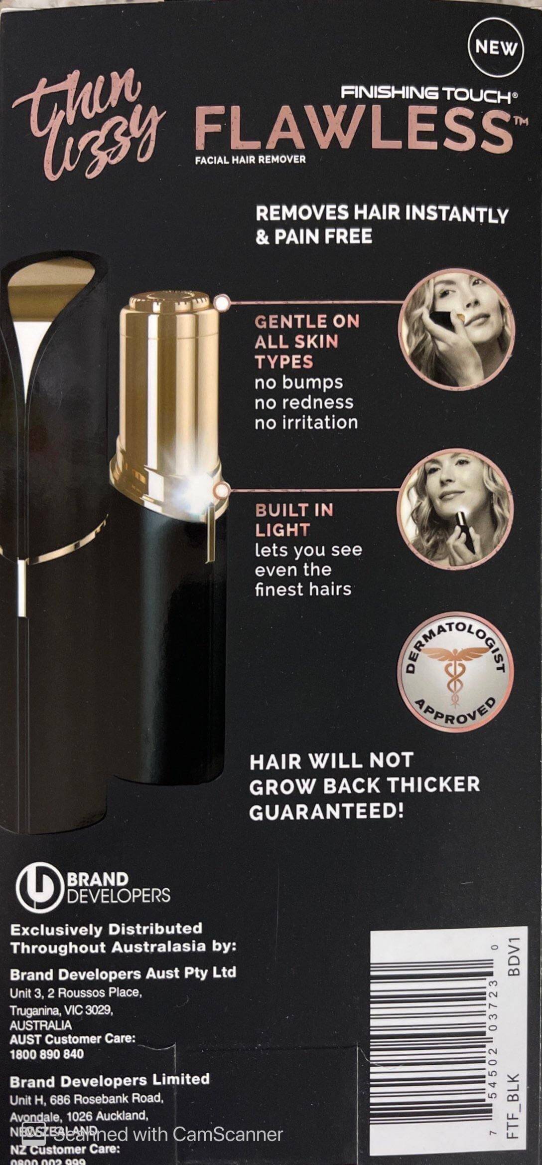 Thinlizzy flawless facial hair remover epilator,finishing touch,flawless,hair Removal,issues,thin Lizzy