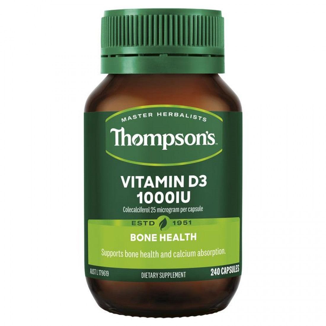 Thompsons Vitamin D3 1000iu 240 Capsules