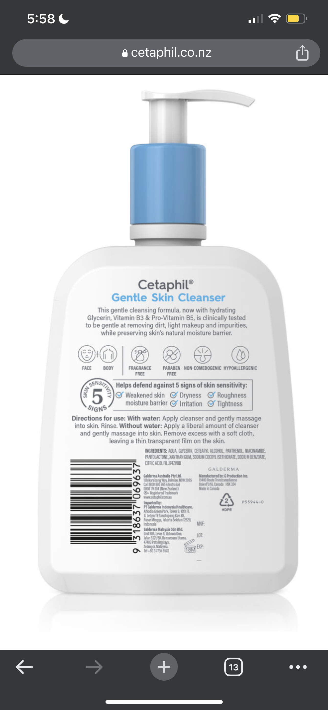 Cetaphil Skin Cleanser 1 Litre