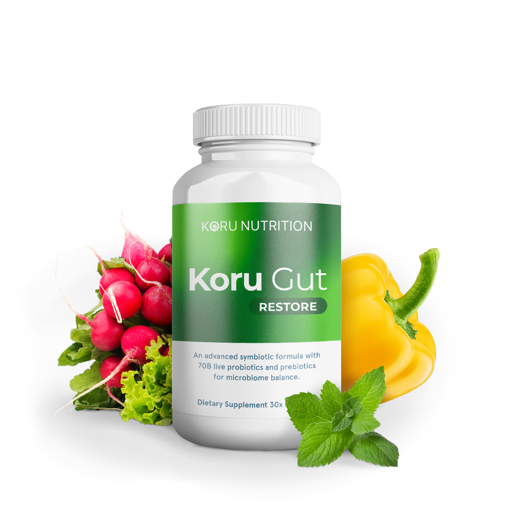 Koru Gut Restore 30 Capsules with key ingredients
