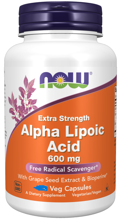 now Alpha Lipoic Acid, Extra Strength, 600mg 60 Veg Capsules