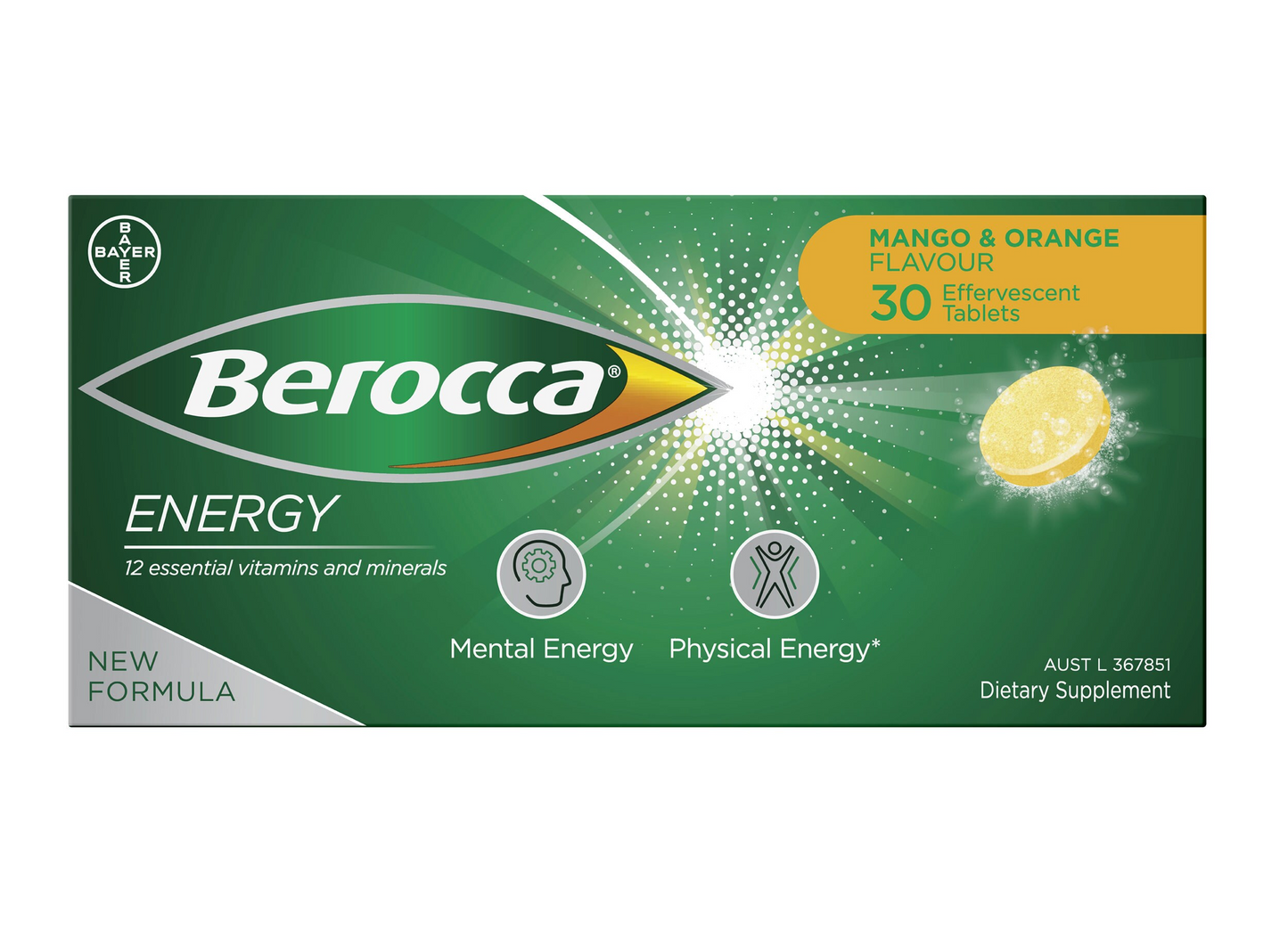 Berocca Mango & Orange Effervescent Tablets