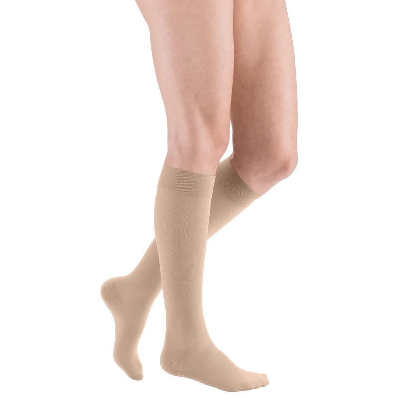 mediven plus Below Knee Silicone Topband Compression Stocking Beige