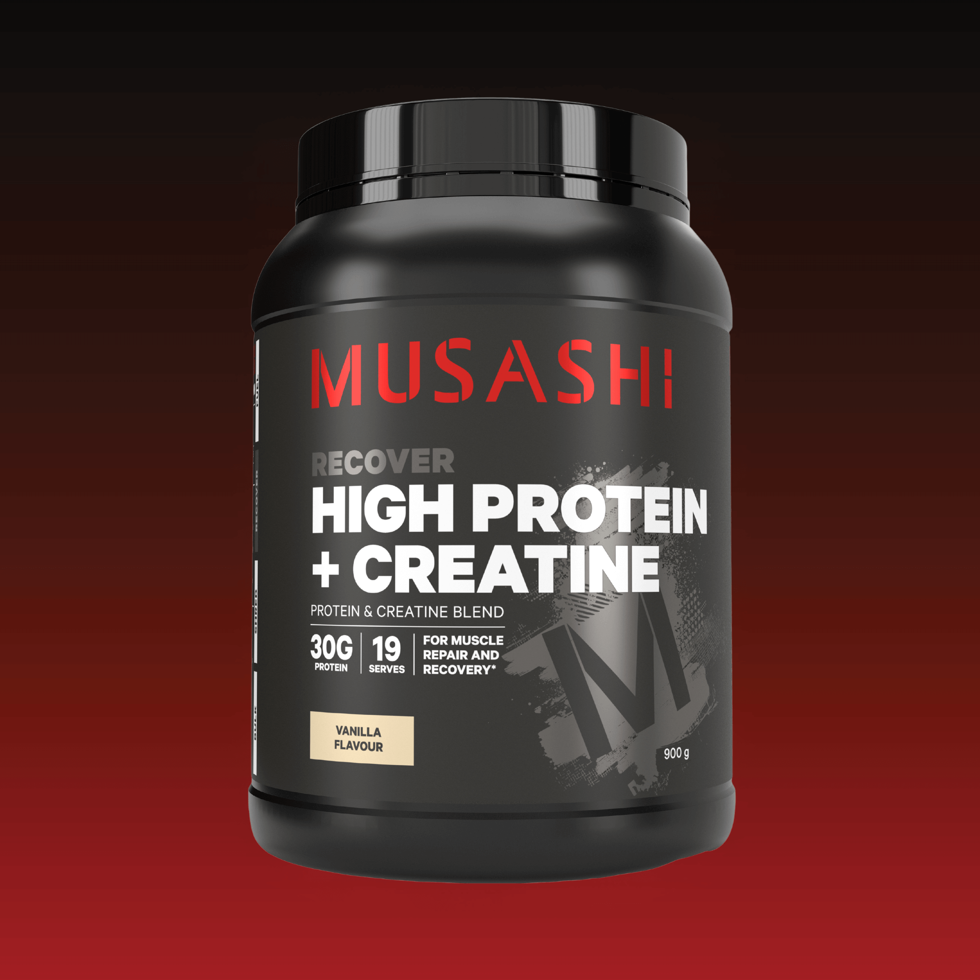 Musashi High Protein + Creatine Vanilla 900g – Protein Powder with Added Creatine