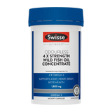 Swisse Ultiboost Odourless 4x Strength Wild Fish Oil Concentrate 60 Capsules