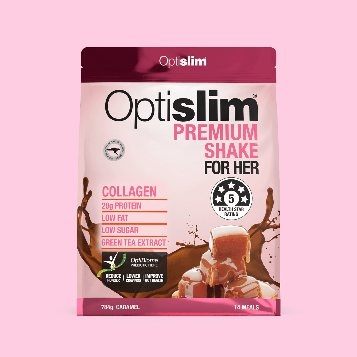 Optislim For Her Premium Shake Caramel 784g