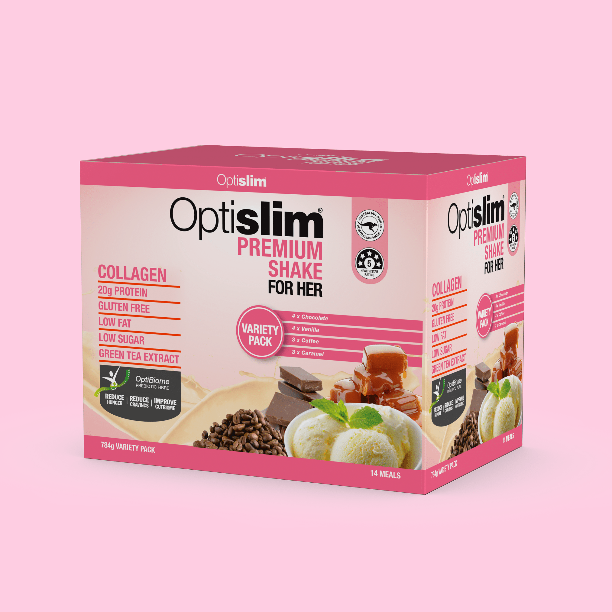 Optislim For Her Premium Shake Variety Pack 14x56g