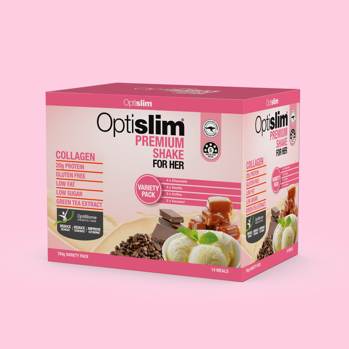 Optislim For Her Premium Shake Variety Pack 14x56g