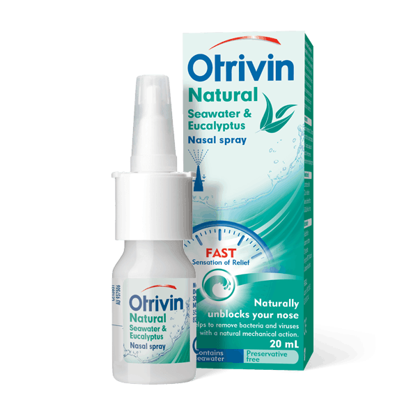 Otrivin NATURAL Seawater and Eucalyptus 0.9% Nasal Spray 20mL