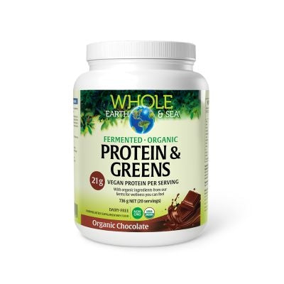 Whole Earth & Sea® Fermented Organic Protein & Greens Choc 736g