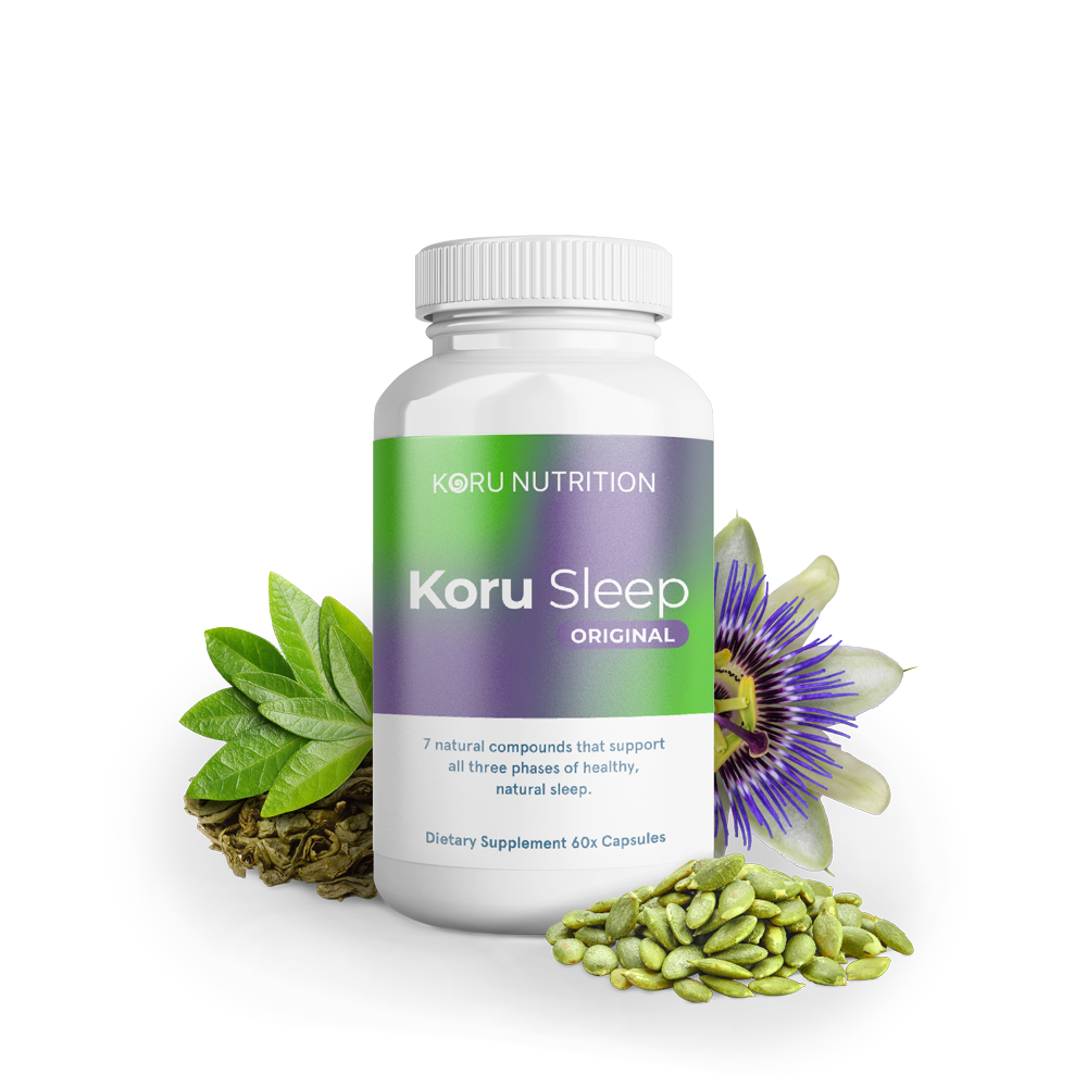 Koru Sleep 60 Capsules with key ingredients