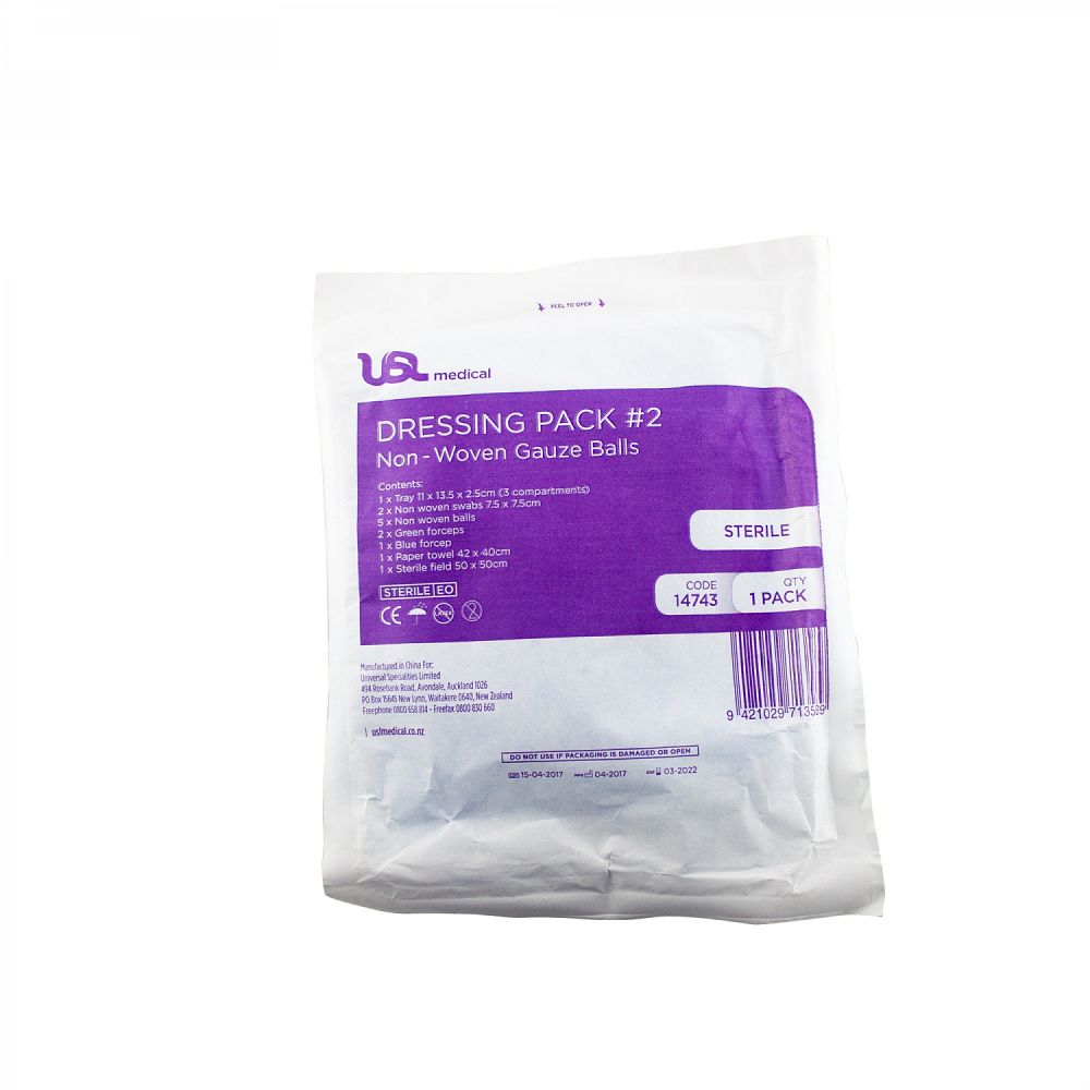 USL Dressing Pack #2 with Non-Woven Swab Balls