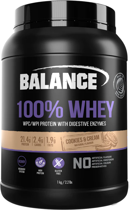 Balance 100% Whey WPC/WPI Protein with Digestive Enzymes Cookies & Cream 1 Kg