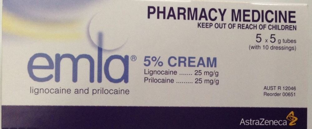 Emla Cream (Box of 5 tubes 5 gm each tube) 25 gm Pharmacy Medicine - Pakuranga Pharmacy