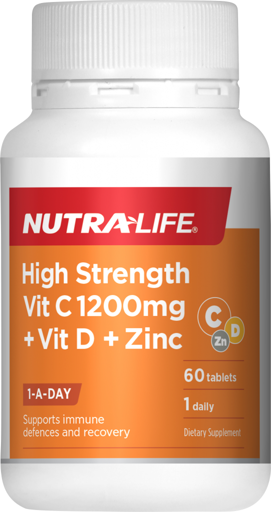 Nutralife High Strength Vitamin C 1200 mg plus Vitamin D & Zinc 60 TABLETS