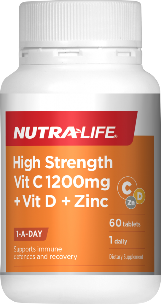 Nutralife High Strength Vitamin C plus Vitamin D &amp; Zinc 60 TABLETS