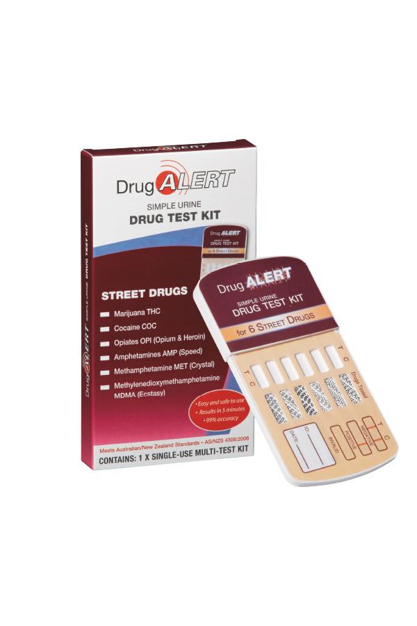 Drug Alert Drug Test Kit for 6 street Drugs - 5  Single Use Multi Test Kits - Pakuranga Pharmacy