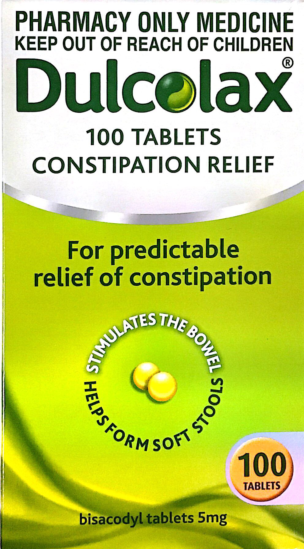 Dulcolax Constipation relief 5 mg -100 Tablets - DominionRoadPharmacy