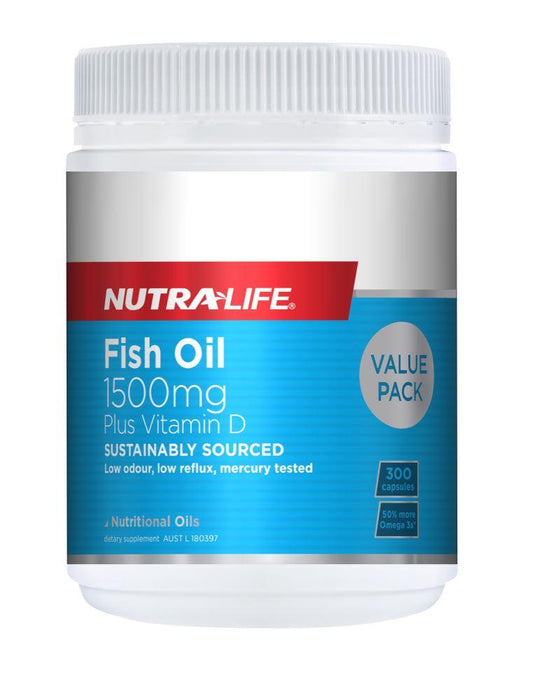Nutralife Omega 3 Fish Oil 1500mg with Vit D Caps 300