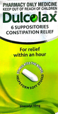 Dulcolax constipation Relief -6 Suppositories - DominionRoadPharmacy