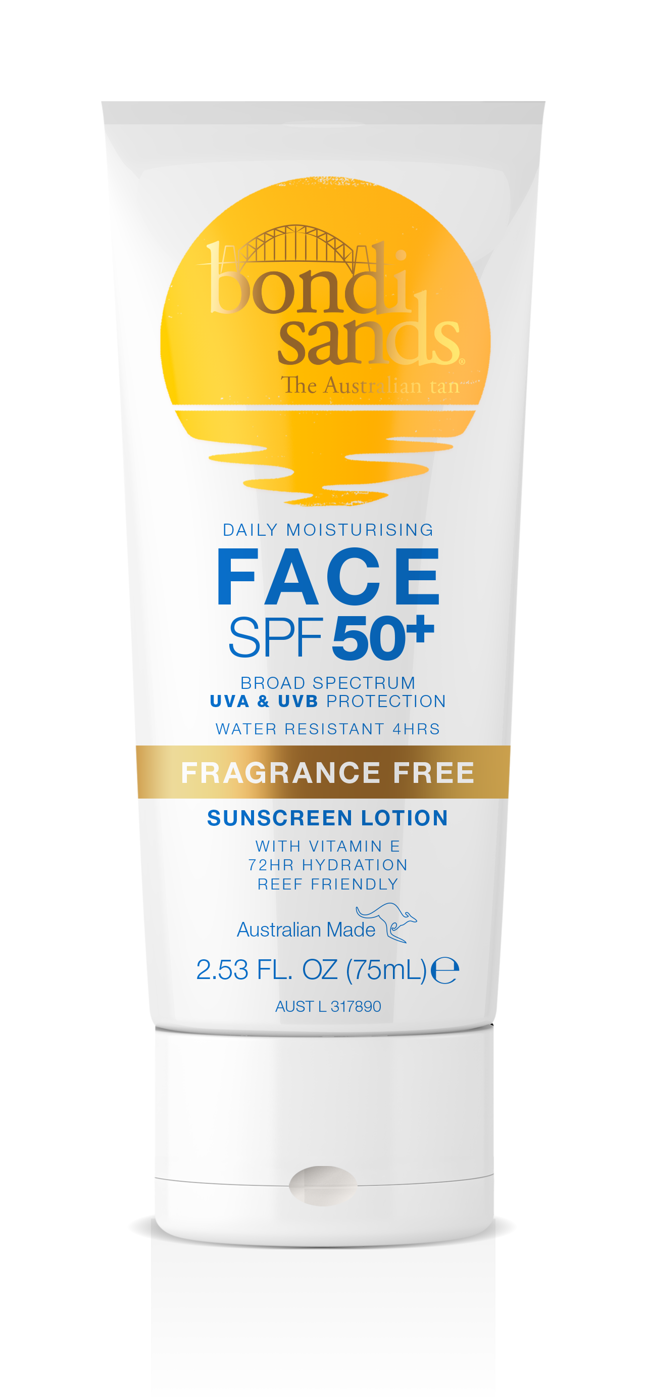 Bondi Sands SPF 50+ Fragrance Free Face Sunscreen Lotion 75mL