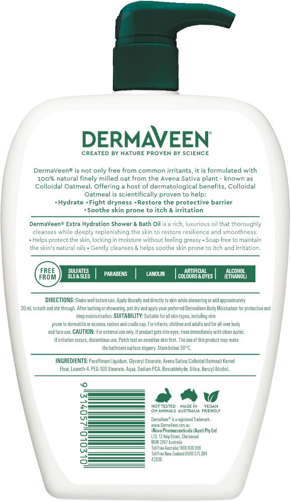 DermaVeen® Extra Hydration Shower and Bath Oil 500ml