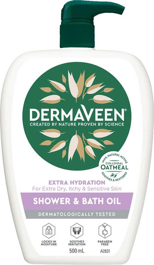 DermaVeen® Extra Hydration Shower and Bath Oil 500ml