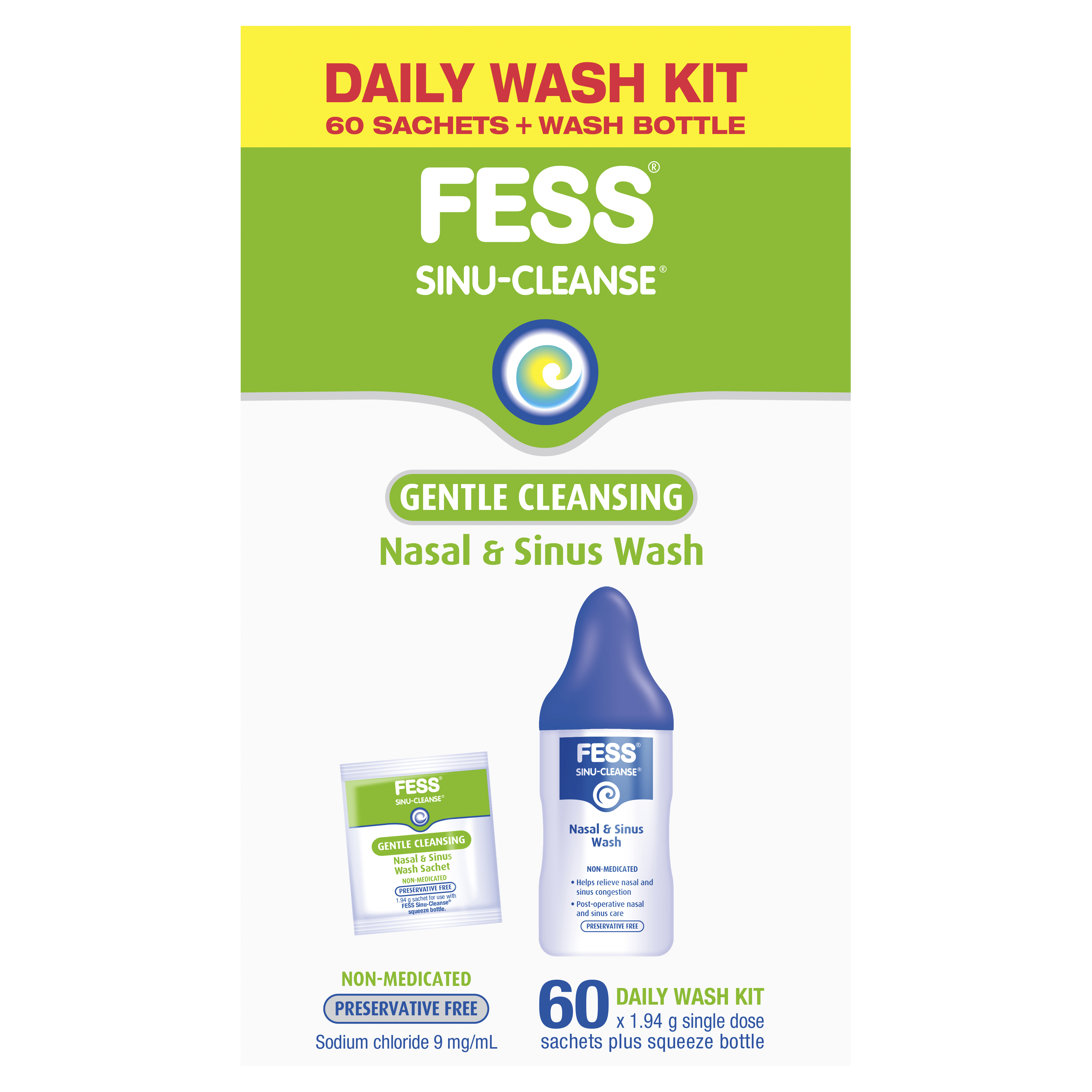 FESS SINU CLEANSE GENTLE WASH KIT 60