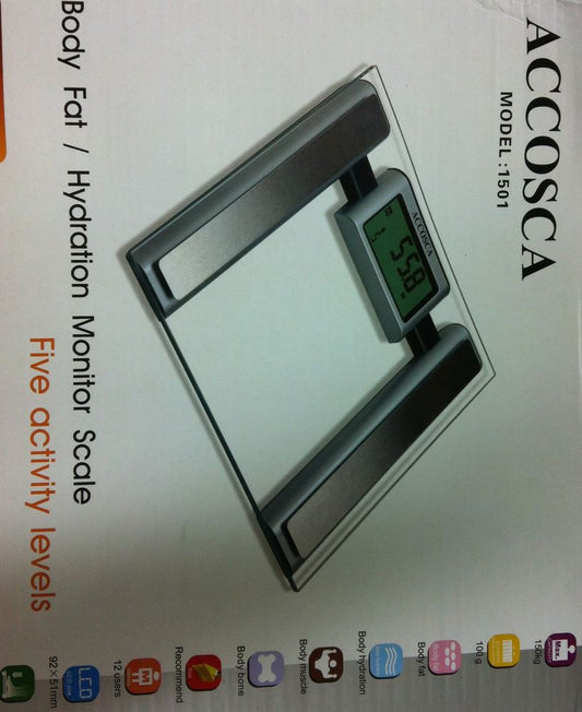 Accosca Body Fat  Hydration Monitor Bathroom Scale - Pakuranga Pharmacy