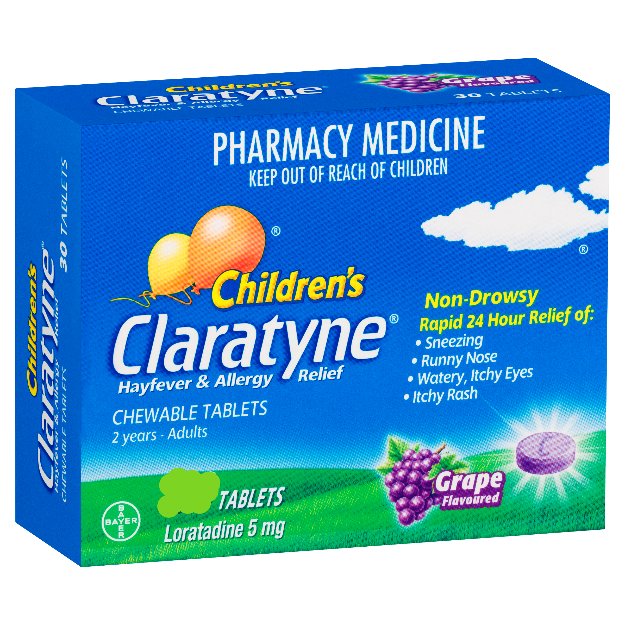 CLARATYNE CHILDRENS CHEWABLE GRAPE 10