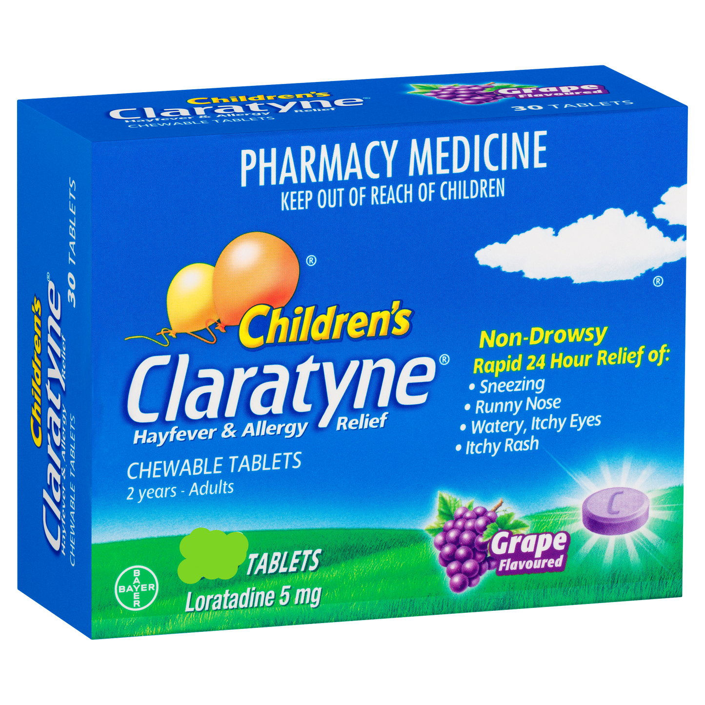 CLARATYNE CHILDRENS CHEWABLE GRAPE 10