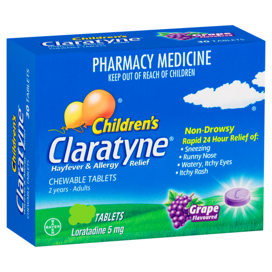 CLARATYNE CHILDRENS CHEWABLE GRAPE 10