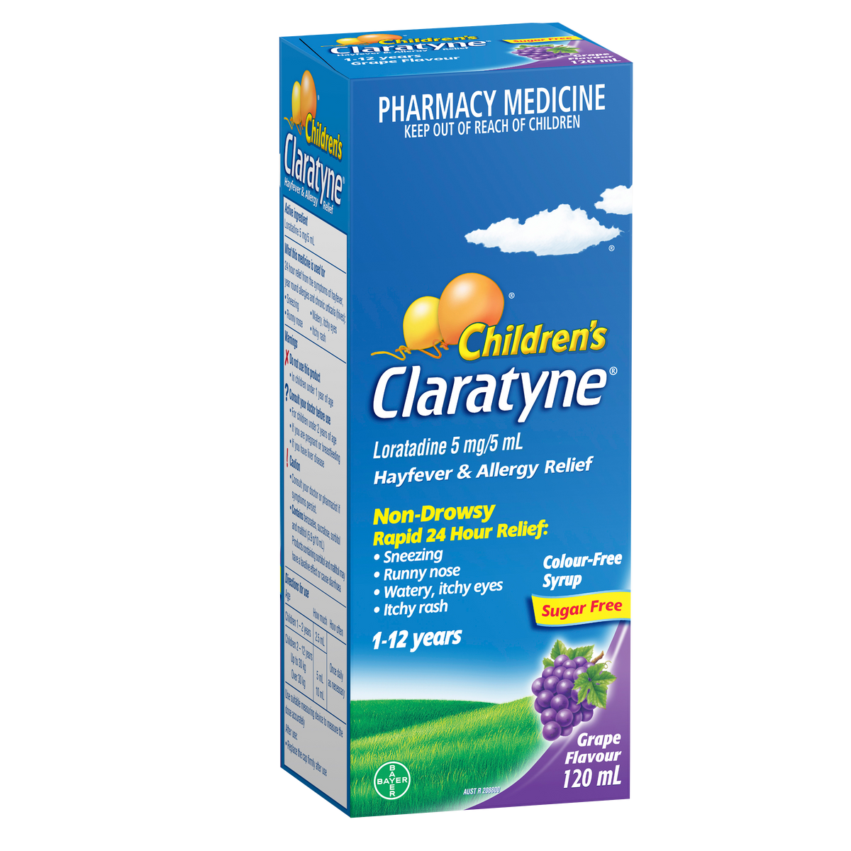 CLARATYNE CHILDRENS SYRUP GRAPE 120ML