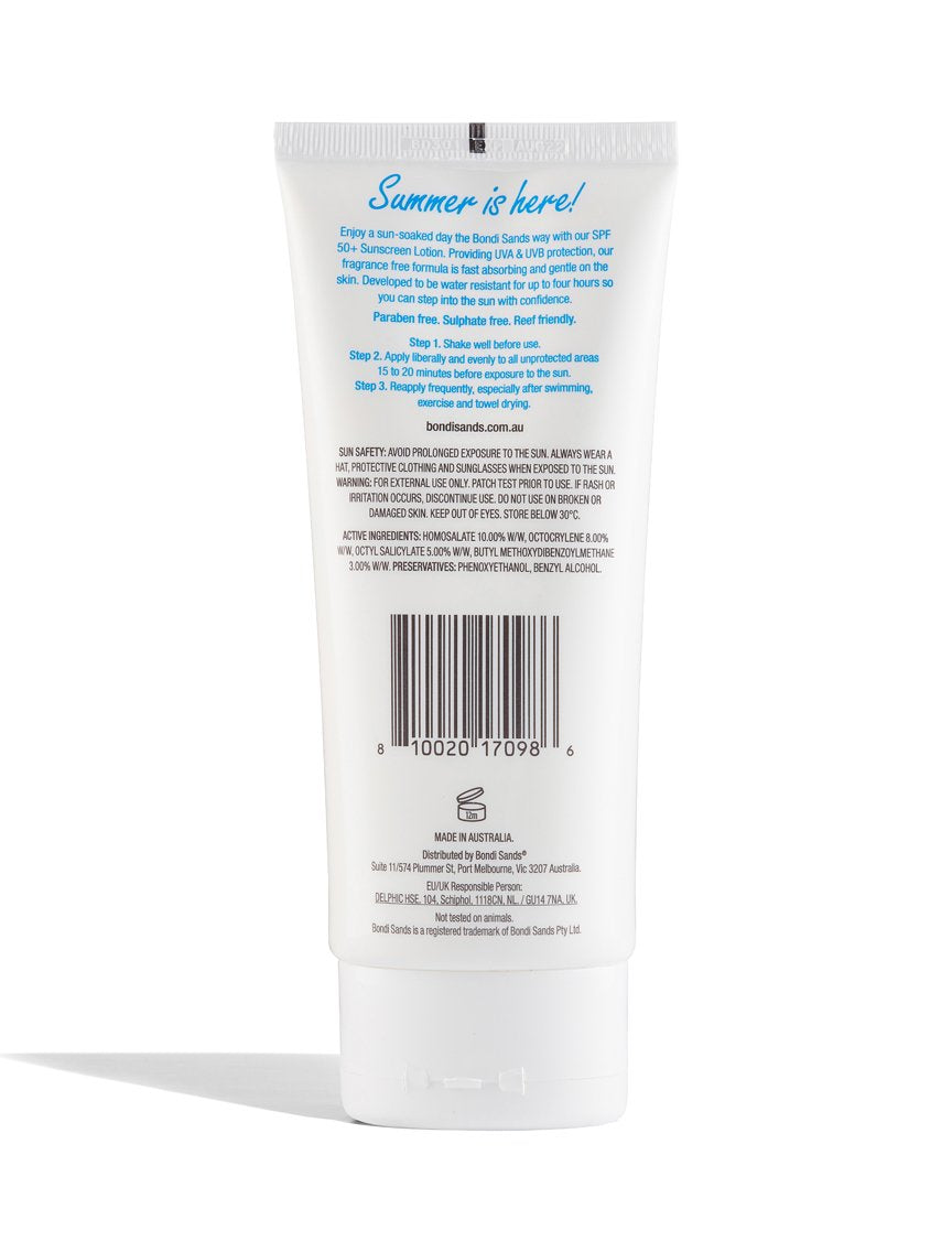 Bondi Sands SPF 50+ Fragrance Free Body Sunscreen Lotion 150ML
