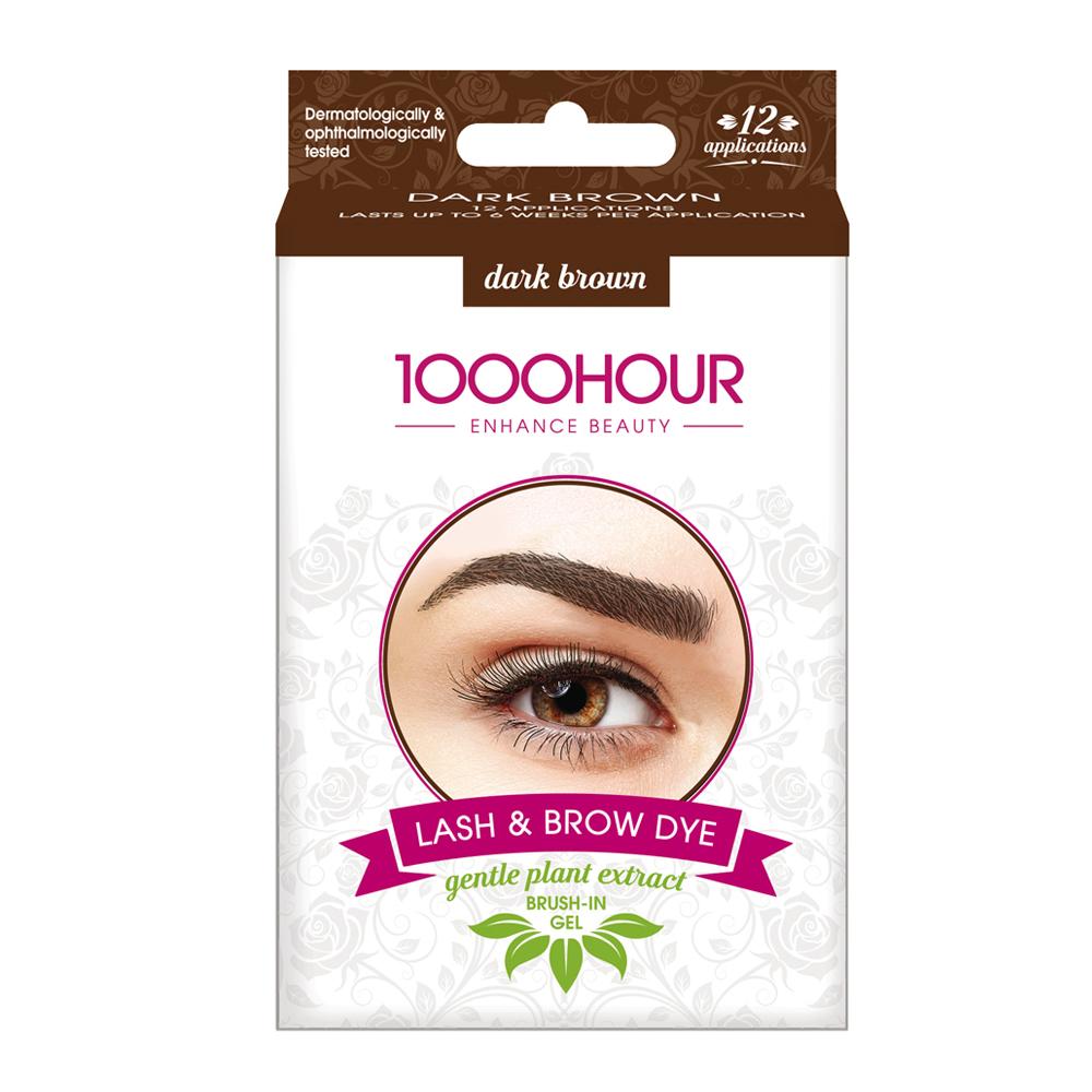 1000 Hour Eyelash & Brow Dye Kit Plant Extract Dark Brown