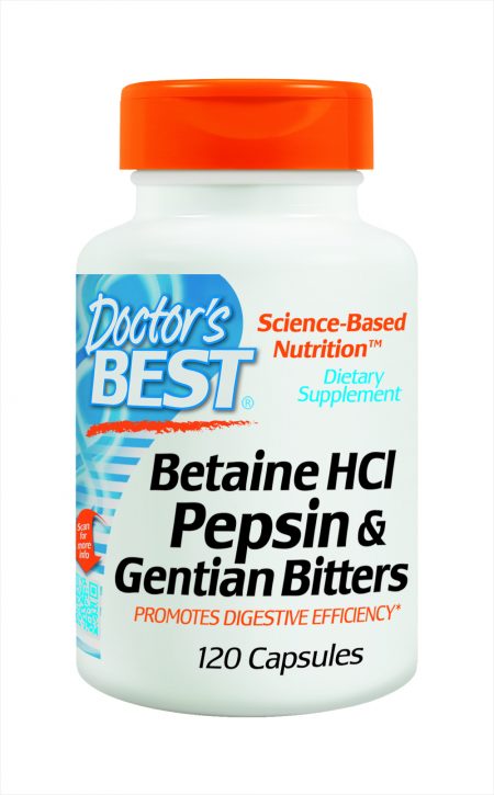 Doctor's Best Betaine HCL Pepsin & Gentian Bitters 120 Caps - Pakuranga Pharmacy