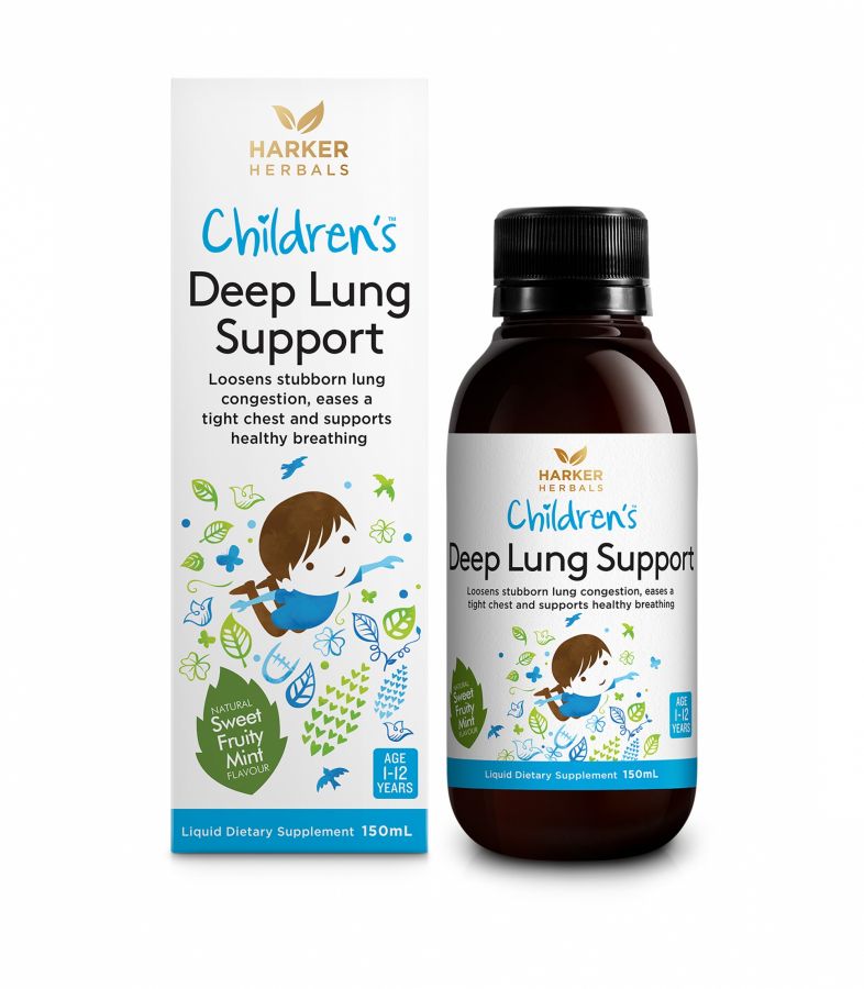 Harker Herbals Childrens Deep Lung Support Liquid 150ml-Sweet Fruity Mint - Pakuranga Pharmacy