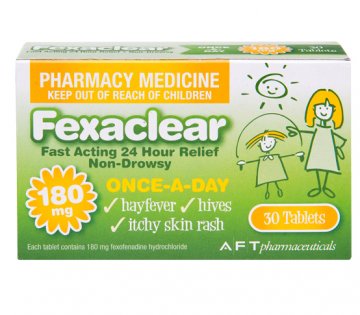 FEXACLEAR For Hay fever, Hives, Itchy Skin Rash 180mg