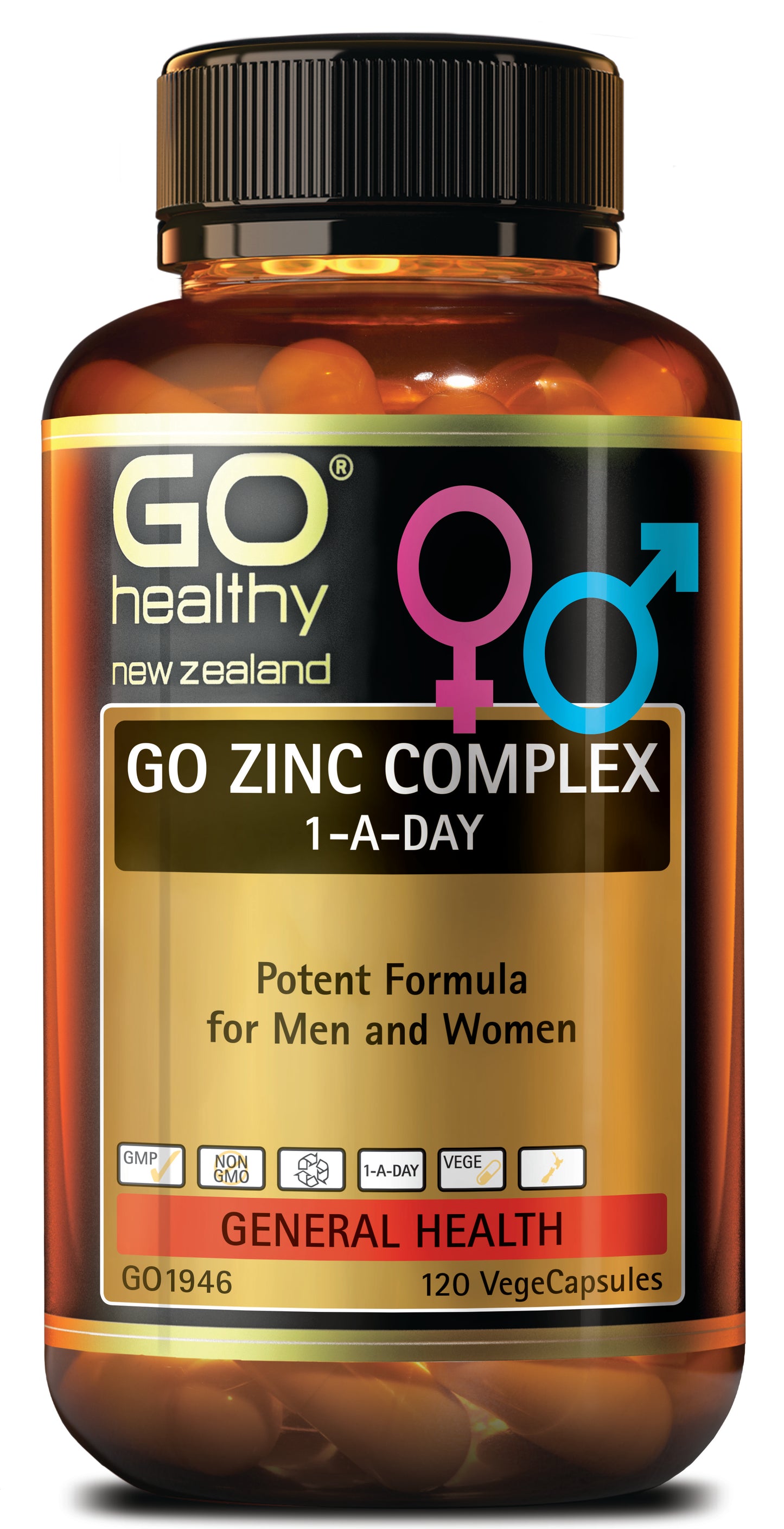 Go Healthy Go Zinc Complex 1-A-Day 120 capsules