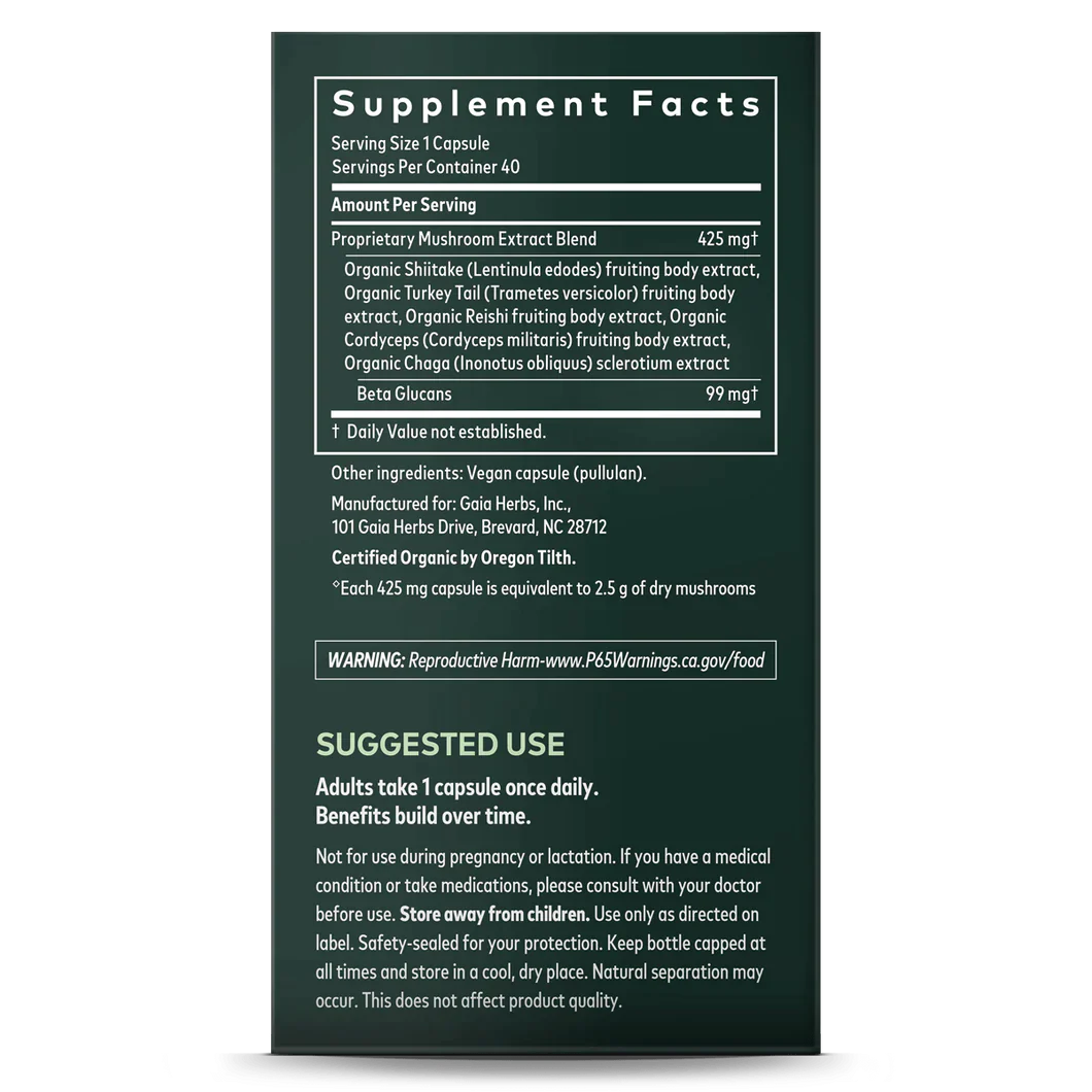 gaia Immune Mushroom Blend 40 capsules