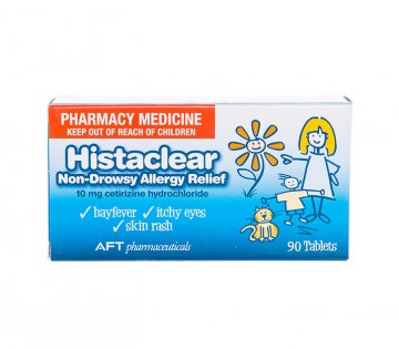 Histaclear 10mg 90 Tablets For Allergy, hayfever, sneezing, itchy eyes & itchy skin rash