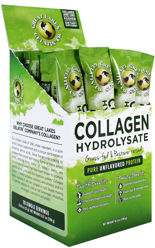 Great Lakes COLLAGEN HYDROLYSATE Box of 20 Sachets, 12g per sachet