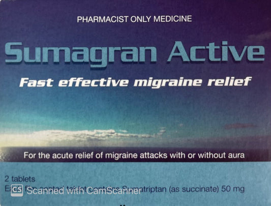Sumatran Active Tablets 50mg 2 Tablets Pharmacist Only Medicine Quantity 1 restriction